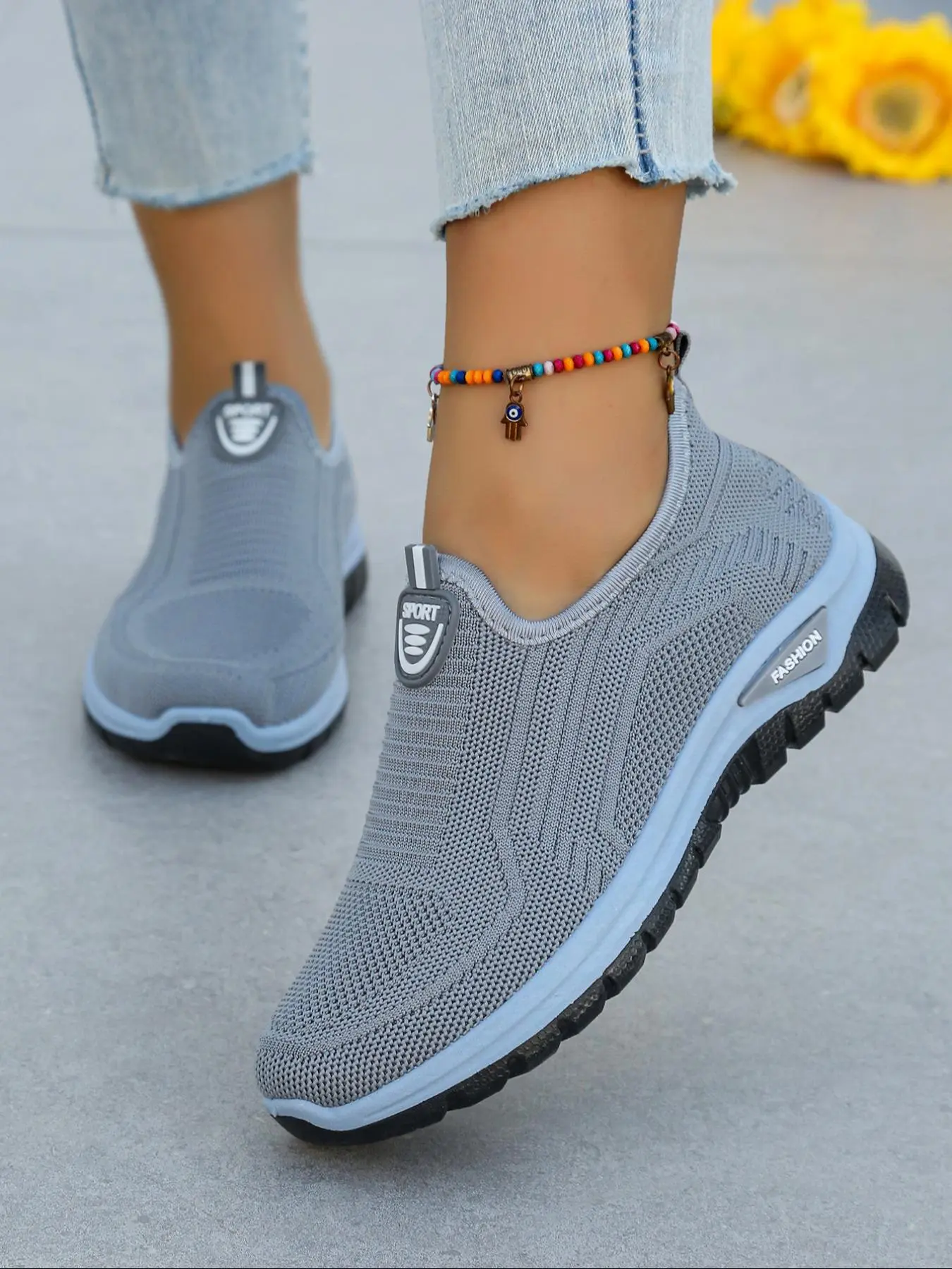Women's Breathable  Slip-on Sneakers, Casual Comfortable Low Top Sports Shoes for Outdoor Activities, All-match Commuter Shoes for Work & Daily Wear, Trainer