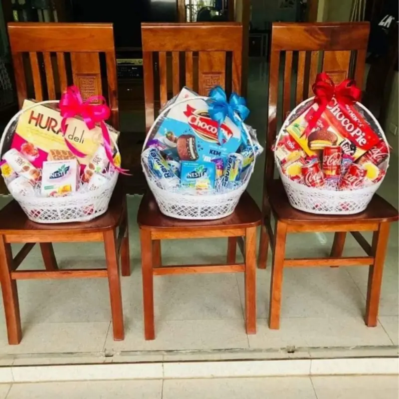 GIỎ ĐỰNG QUÀ 32x25, 37x25 1 giỏ dùng để đựng quà sang trọng 4