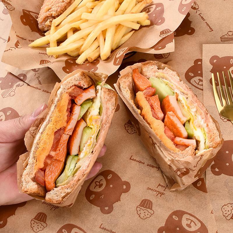 Product Introduction of Giấy Đóng Gói Bánh Sandwich, 100 Chiếc, Cấp Thực Phẩm, Không Chứa BPA, Chống Dầu, Thích Hợp Cho Bánh Mì, Bánh Mì Kẹp, Khoai Tây Chiên, Dụng Cụ Làm Bánh, Giấy Dầu 7