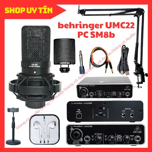 Trọn Bộ Mic Thu Âm Takstar Sm8B Gen2 UMC22 bihringer Kèm Phần Mềm có dây