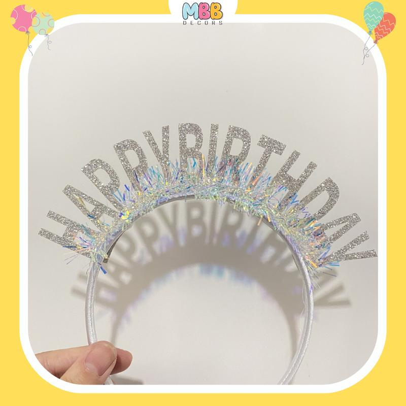 Cài Tóc HAPPY BIRTHDAY Kim Tuyến, Bờm Tóc Sinh Nhật Kim Tuyến Lấp Lánh