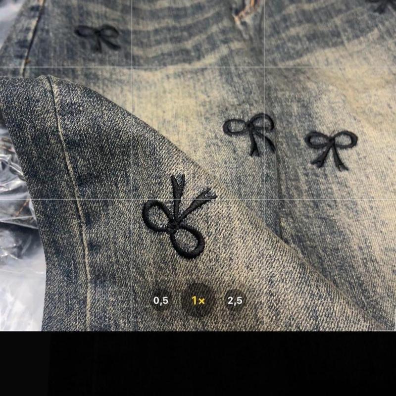 Quần Bò Baggy Jeans Lưng Chun Phối Túi Thêu Nơ, Quần Bò Jeans Denim Nữ Cạp Cao Dáng Baggy Hách Dáng Cực Đẹp 2
