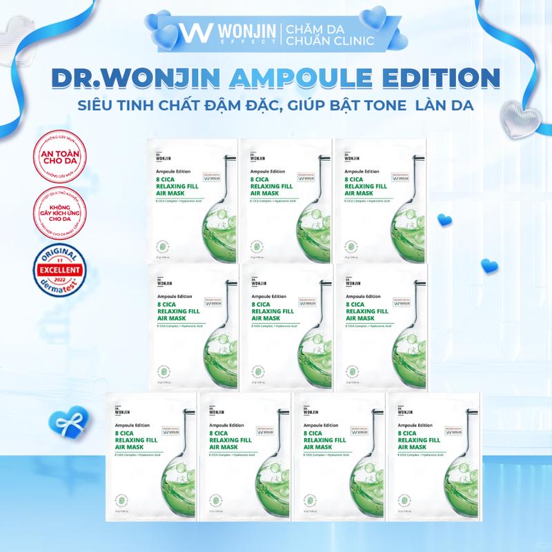  Combo 10 Mặt nạ đắp nhanh siêu tinh chất hỗ trợ phục hồi làm dịu da DR. WONJIN 8 CICA RELAXING FILL AIR MASK 27g x10  KHÔNG HỘP  B2   AP  