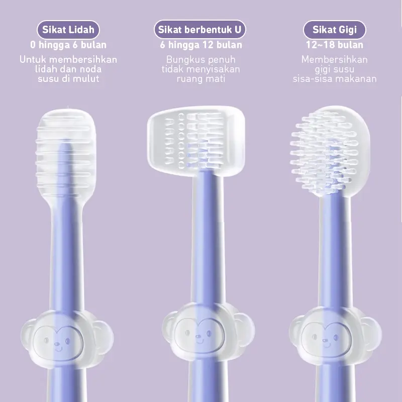 （COD）Sikat Gigi Bayi pembersih lidah bayi Sikat 4 in 1 penyedot ingus bayi  Perawatan Mulut Bayi Sikat Gigi Silikon Bebas BPA/ Sikat Gigi Lidah Bayi 3 in1 Food Grade Silikon Pembersih Mulut Baby Newborn Infant Toddler Girls Boys Brush 3