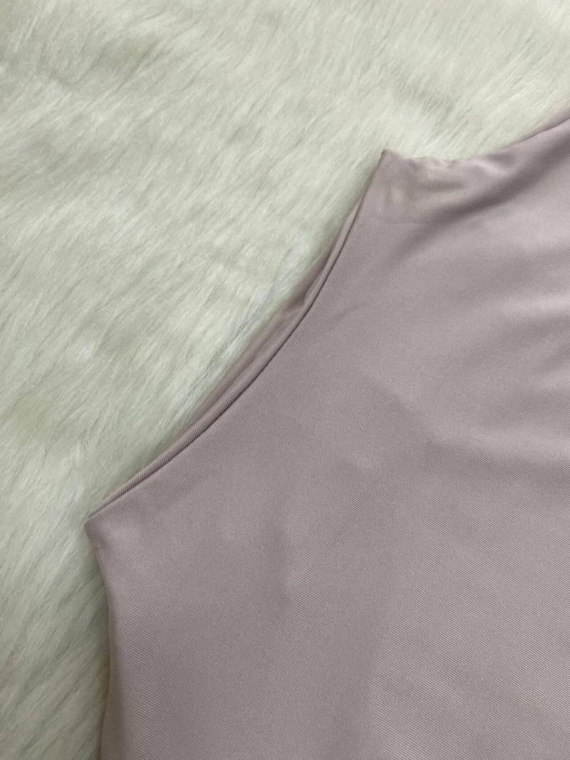Product Introduction of 【Plus Size】 Two-Piece Set Solid Long Sleeve Crop Tee & High Waist Skinny Pants, Casual Fashion Mock Neck T-shirt & Leggings for Daily Outdoor Wear, Women's Outfits for Fall & Winter 3
