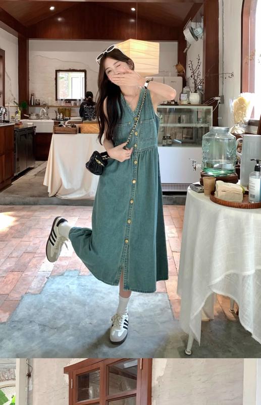 Product Introduction of Y. French Style Temperament V-neck, Vest Denim Dress Casual Womenswear 16