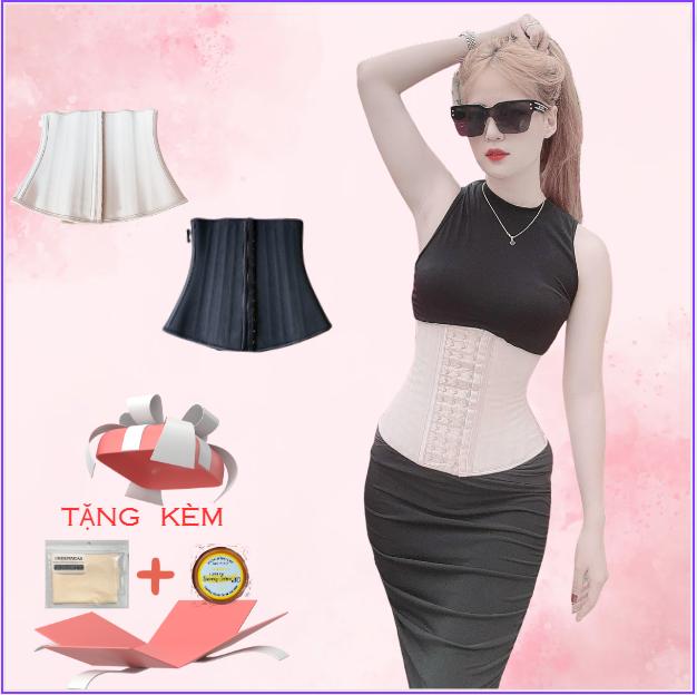 Mã 02 [Tặng áo liner+Cao Gừng nhỏ] Đai nịt Latex 25 xương cao su non hai màu Da và Đen