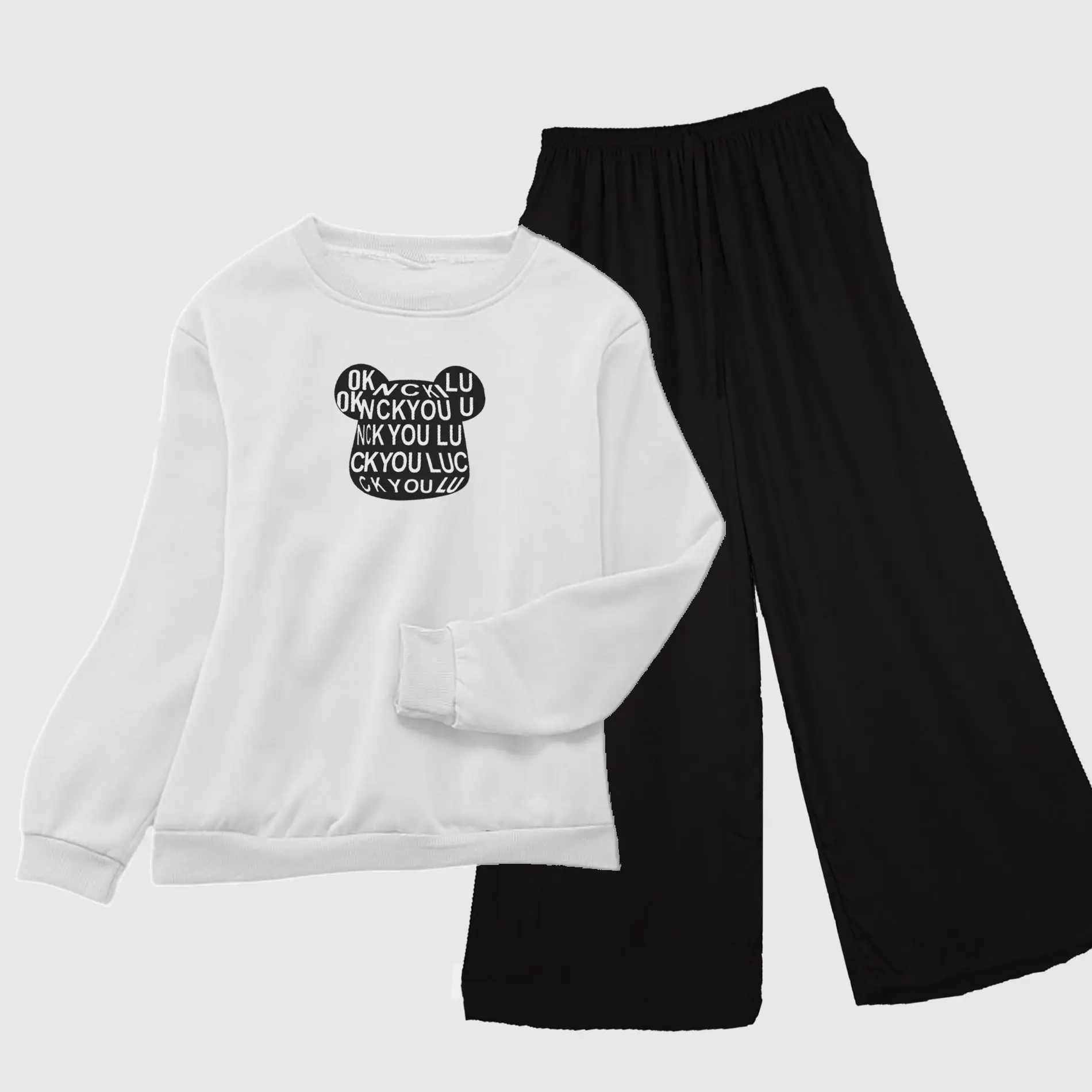 Setelan Oblong Lengan Panjang Celana Kulot Anak Remaja 9-16Tahun Baju Fashion Pakaian Pakaian
