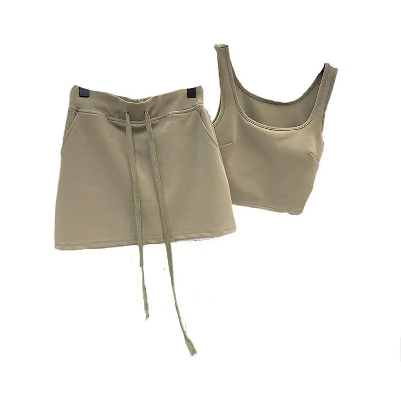 【SS24】CQ Chic - INS -2023 Summer  lady  New Slim Fit Short Vest Top + Elastic Waist Casual Pants Two-Piece Set for Women[3407]
