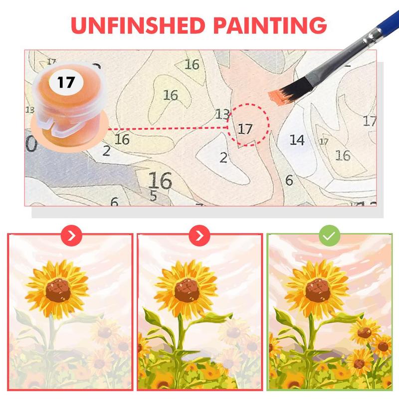 Product Introduction of Mountain Flower Landscape Pattern DIY Painting By Numbers Kit without Frame, 1 Set DIY Paint By Numbers for Adults, Wall Art Decoration for Home Decor 5