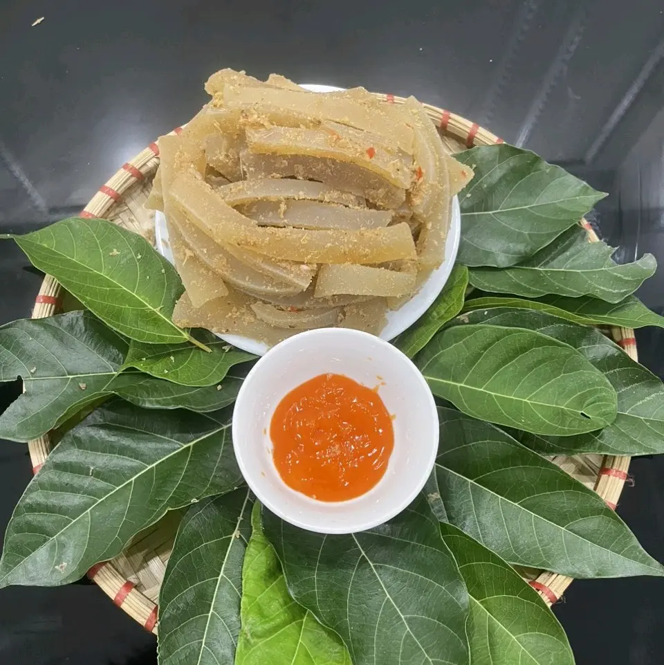 Da trâu muối chua 1kg loại khô không ngâm nước Food Cay Thức Ăn Ăn Vặt Snack