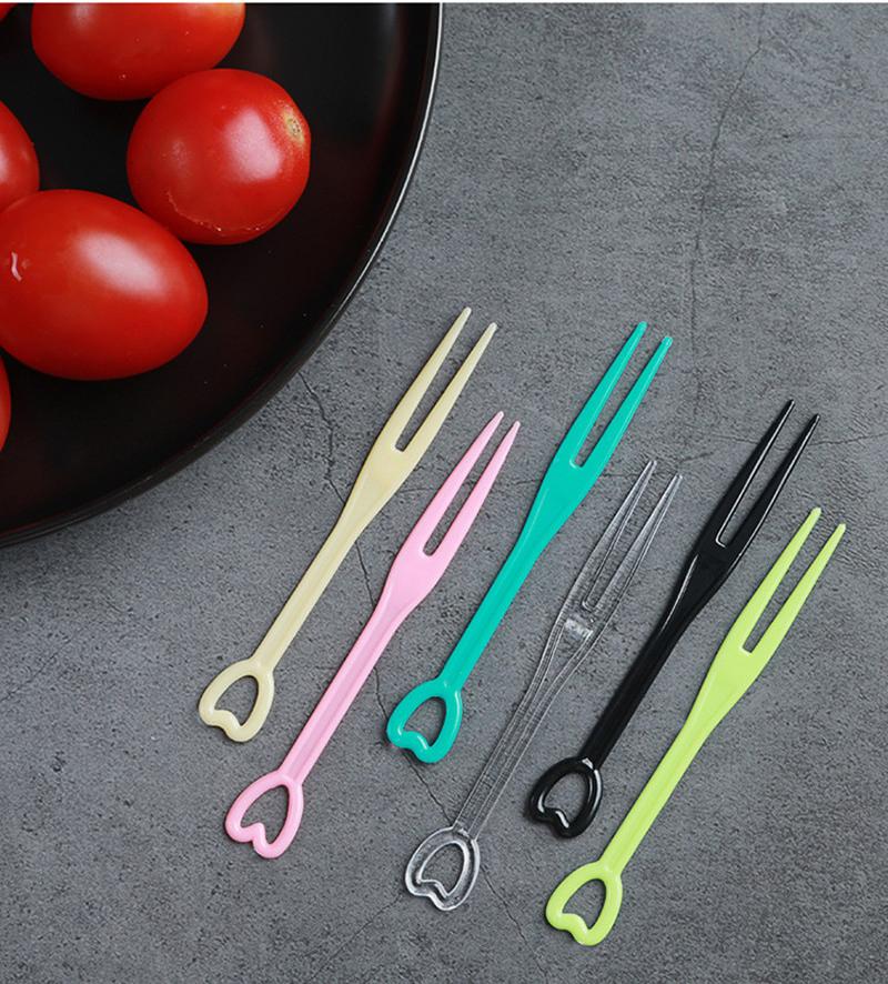 Product Introduction of 100Pcs Fruit Fork Cake Dessert Food Fruit Pick Children Snack Mini Party Festival Love Tableware Decoration Plastic Toothpick 12