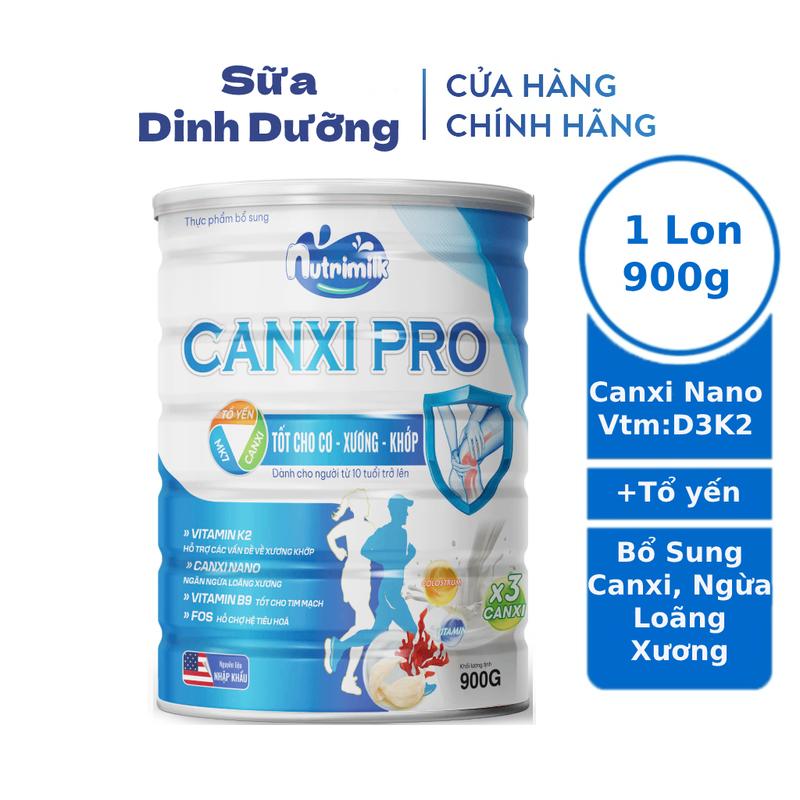  Sữa canxi cho người già và người lớn Nutrimilk Canxi Pro 900g giúp ngăn ngừa loãng xương 