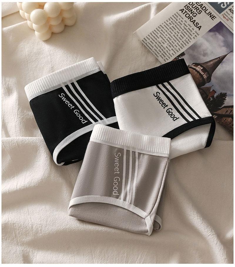 Product Introduction of 2025 Women Lingerie Triangle Underwear Minimalist Basic Elastic Antibacterial Skin Friendly Comfortable Breathable Girl's Underpant Japanese Sports Print Style Plus Size Mid Waist Cotton Panty 13
