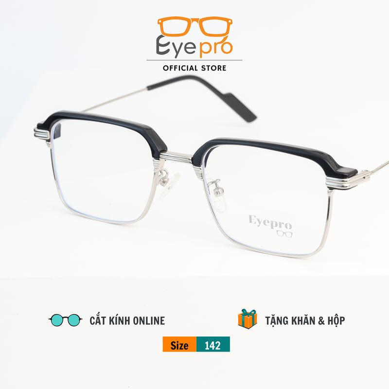 Gọng kính cận nam nữ  dáng Clubmaster, dùng lắp mắt kính cận hoặc 0 độ L5171