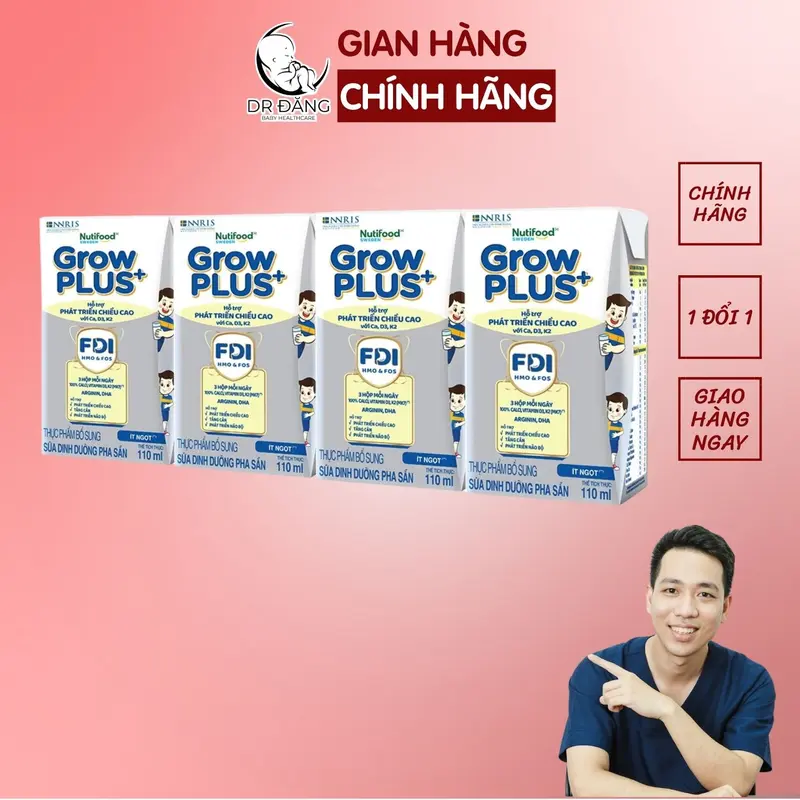 [Độc quyền KOC] Combo MIX 48vàng + 48 bạc -  Growplus sữa nước công thức cho bé hộp 110ml 7