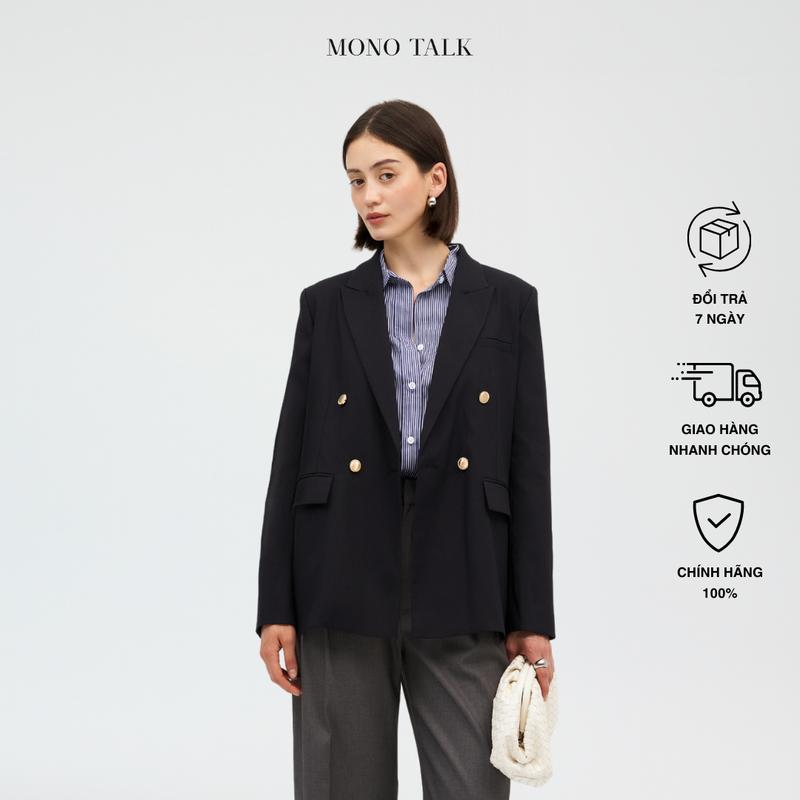 Áo blazer MONO TALK hai hàng khuy vàng_MOF23W-T40003TK