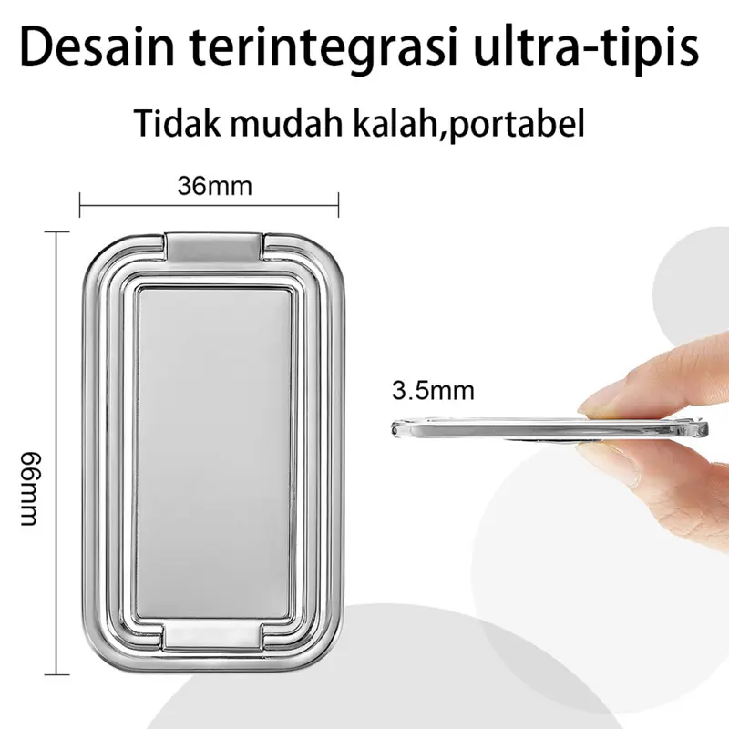 Thin and Foldable Finger Phone Holder Mount Stand Adjustable Multi-Angle 360 Rotation, Metal for Deskdsa 3