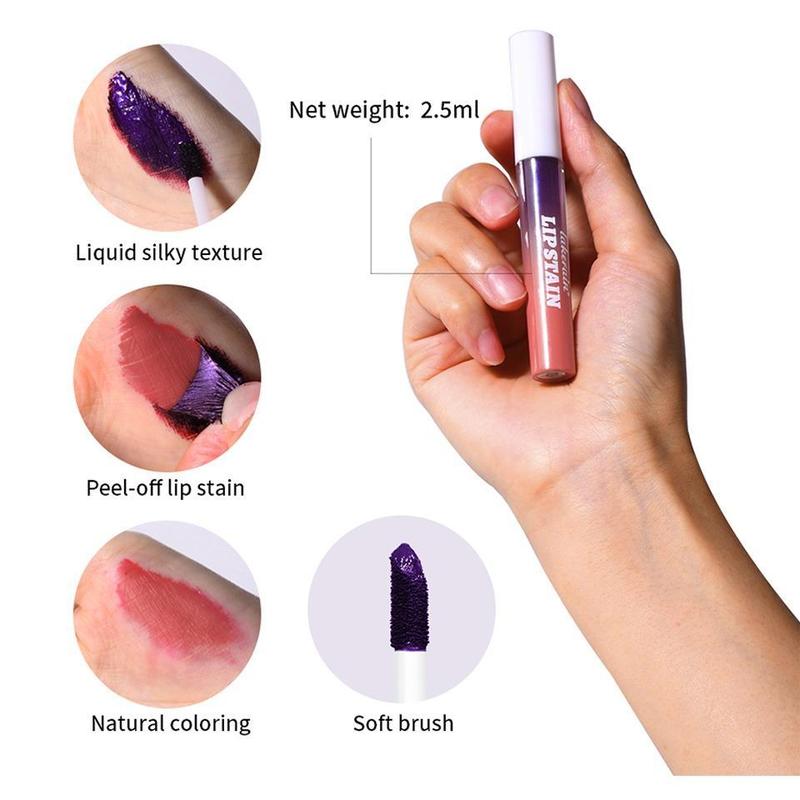 Long-lasting Peel-off Lip Stain Set, 3 Counts/set High-pigment Moisturizing Lip Stain, Easy To Apply and Remove, Ideal for All Skin Tones, Valentine's Day Gift, Gifts for Girlfriend 6