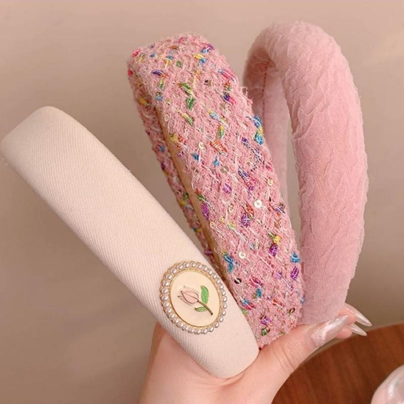 Băng Đô Nữ, Màu Hồng, Thiết Kế Dễ Thương, Mới, Đơn Giản, Thích Hợp Để Rửa Mặt 4