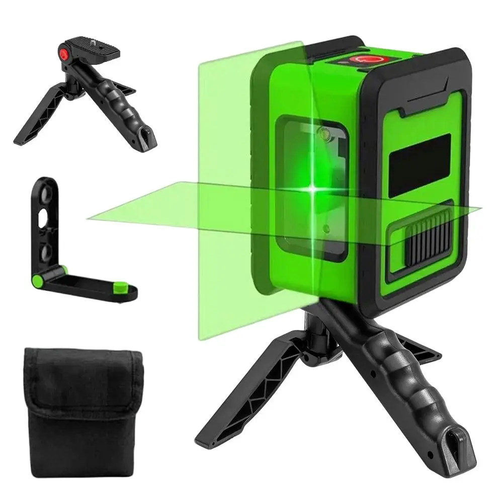 Portable Laser Level, Green Cross Line Rotary Laser with 2 Accessory Holders, Professional Optical Instruments for Home and Daily Use, Tool