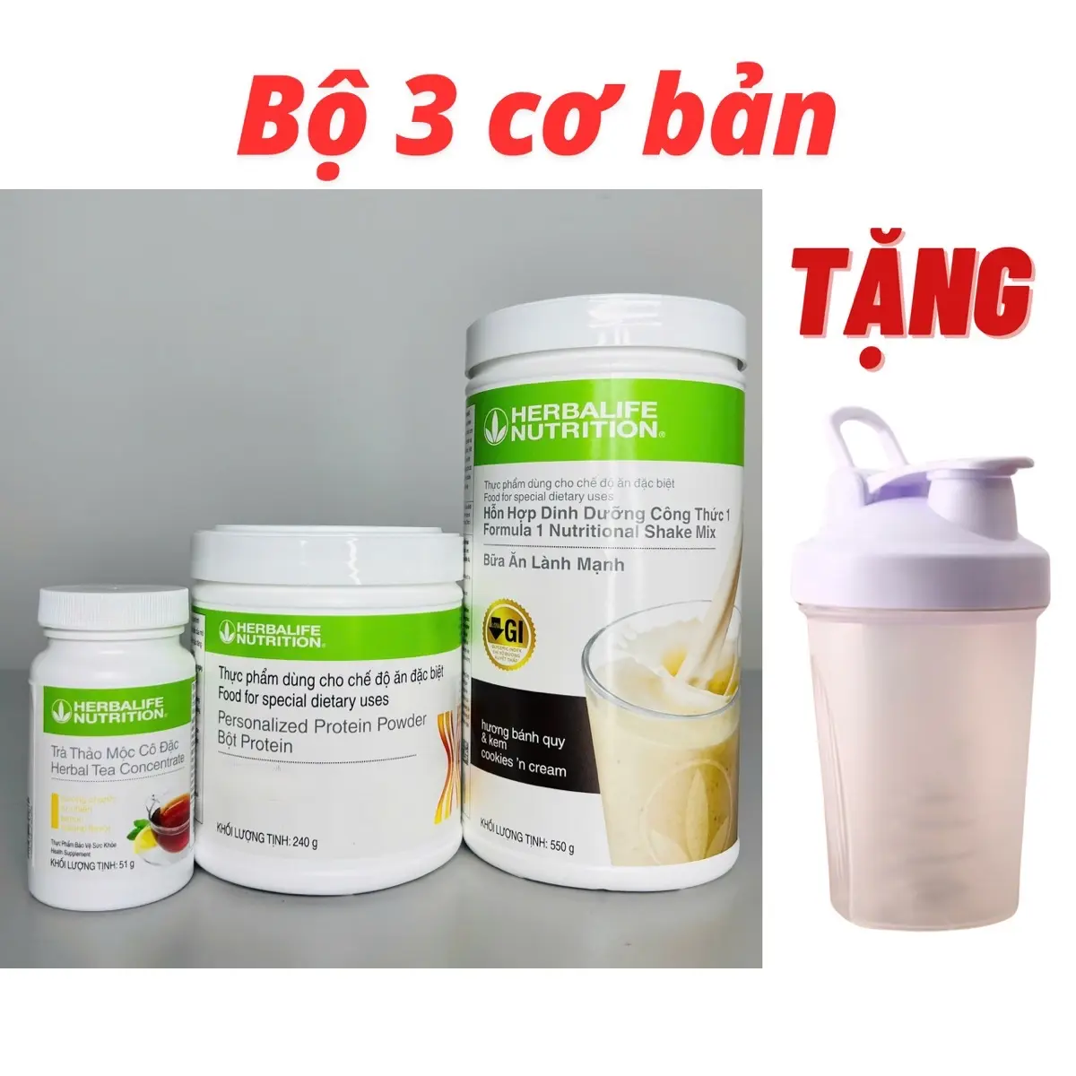 Bộ 3 cơ bản gồm F1 + trà + đạm dành cho người trưởng thành