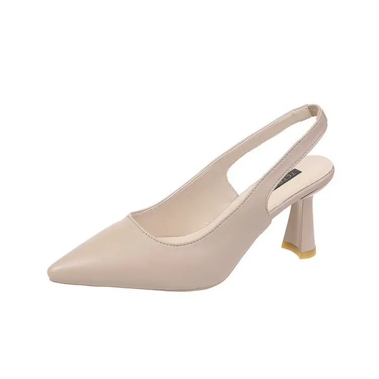 2025 Spring and Summer New Pointed High-Heeled Shoes Women Stiletto Toe Box Sandals Back Empty Shallow Mouth Pumps Women