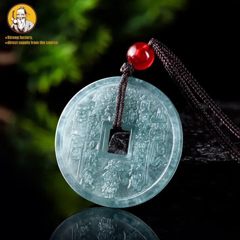 Mặt dây chuyền ngọc bích tự nhiên, xanh biển nước, mặt dây chuyền ngọc bích nhỏ, tin đồn, mô hình nam và nữ