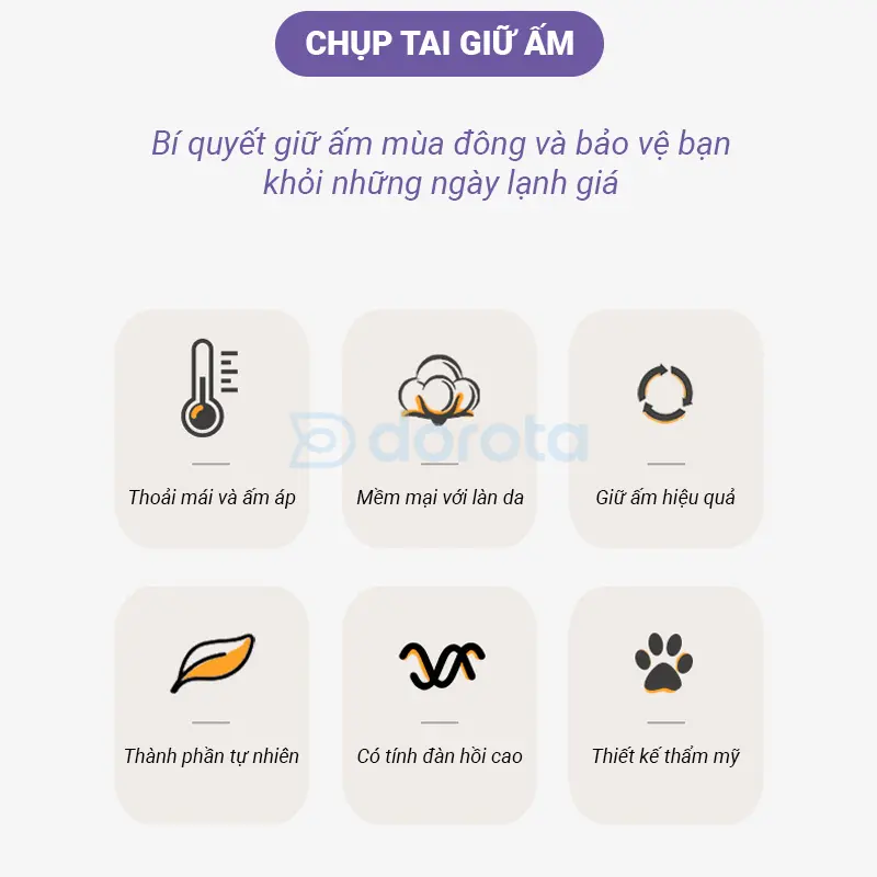 Chụp tai giữ ấm, bịt tai lông mùa đông gấp gọn mềm mại và thoải mái bảo vệ đôi tai khỏi giá rét mùa đông CT 7