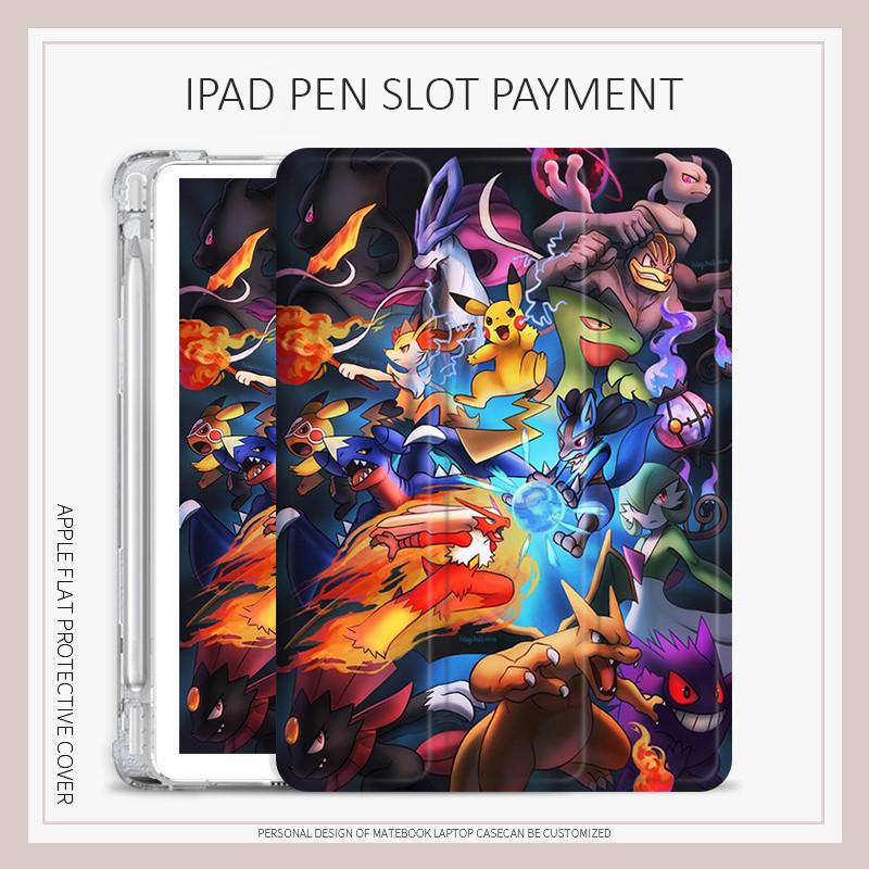 Vỏ Pikachu, Tương thích với iPad Pro11, 2022 / 2024, Pro12.9, Pro13, iPad Air4 / 5/6, 10.2 Gen7 / 8 / 9, mini6, 10.9 Gen10, Vỏ máy tính cá nhân kỹ thuật số 0