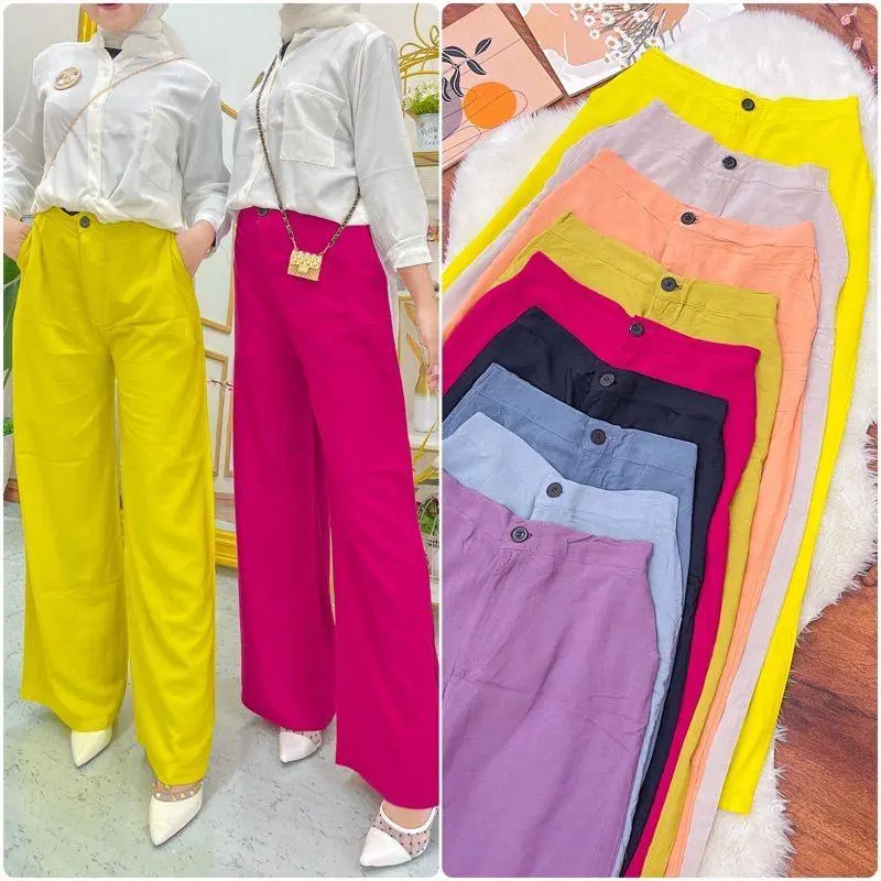 celana Kulot wanita korea style Kancing 5