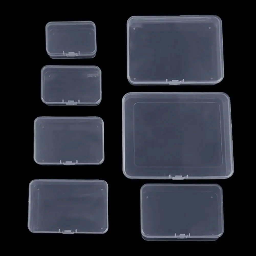 Hot Square Transparent Storage Box Transparent 8 Sizes Beads Container Plastic Sundries Organizer Packing Boxes