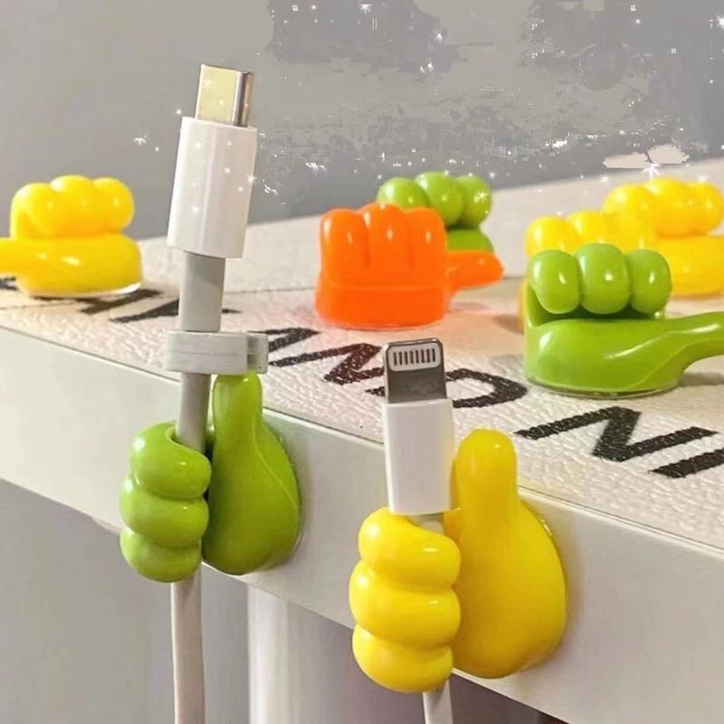 Creative thumb hook / storage hook Non drilling cable organizer thumb hook multifunctional data cable fixed storage without trace adhesive design multifunctional adhesive hook 0