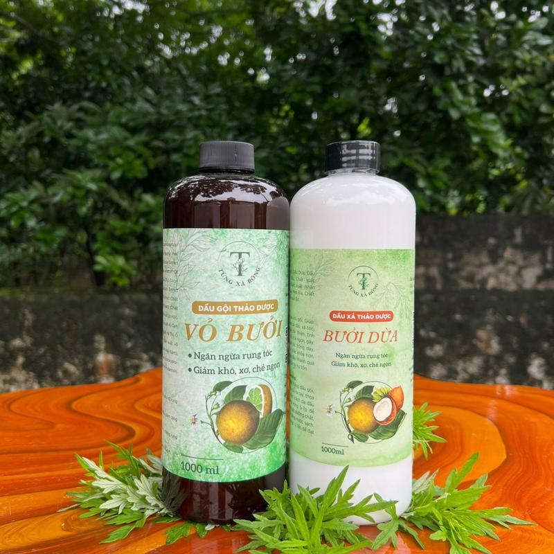 Combo Dầu Gội Thảo Dược 1000ml + Dầu Xả Thảo Dược 1000ml Tùng Xà Bông dầu gội