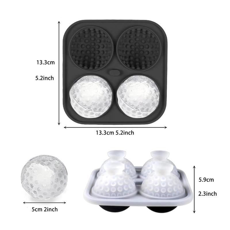 3D Ball Shaped Silicone Ice Cube Mold with Funnel, 1 Count Ice Cube Maker, Bar Accessories for Cocktail & Bourbon Drinks, Ideal Kitchenware Gift for Men & Whiskey Lovers 2