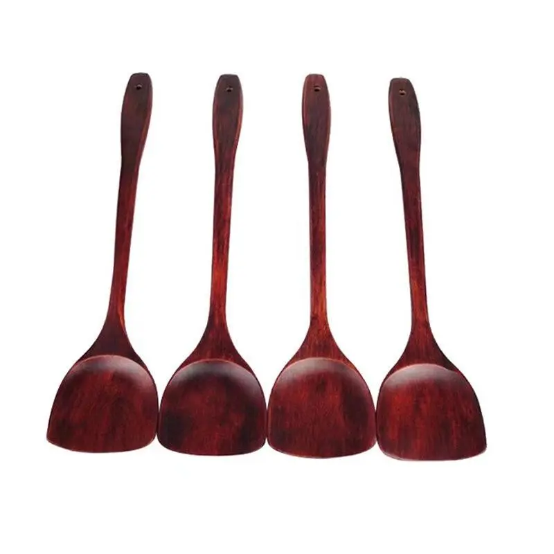 MM HOMEตะหลิวทำอาหาร ตะหลิวไม้ทนร้อน ไม่ละลาย ใช้กับกระทะเทฟล่อนได้ cooking spatula