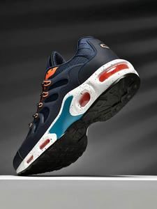 Men's Sporty Lace Up Running Shoes, Casual Comfortable Breathable Sneakers, Fashionable Sports Shoes for Daily Wear