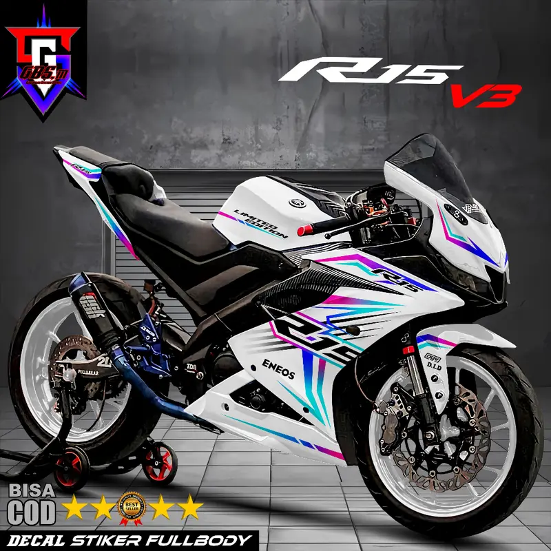 Decal R15 V3 Stiker Decal Motor R15 V3 Sticker Yamaha R15 V3 Fullbody 3