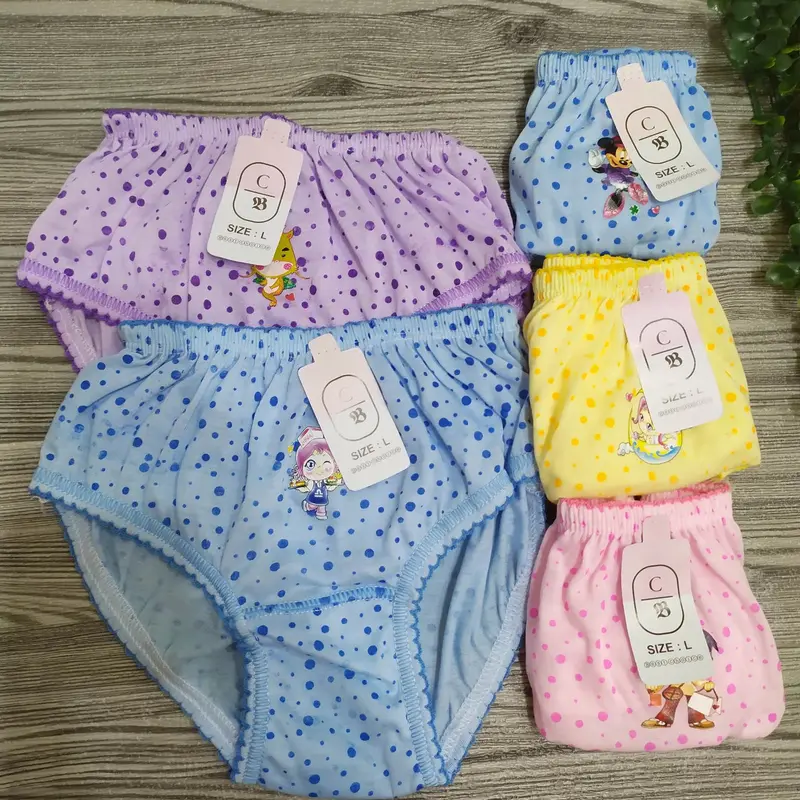 6 PCS Celana Dalam CD Anak Perempuan Motif Lucu | S M L XL | Katun Lembut | Pinggang Karet 2