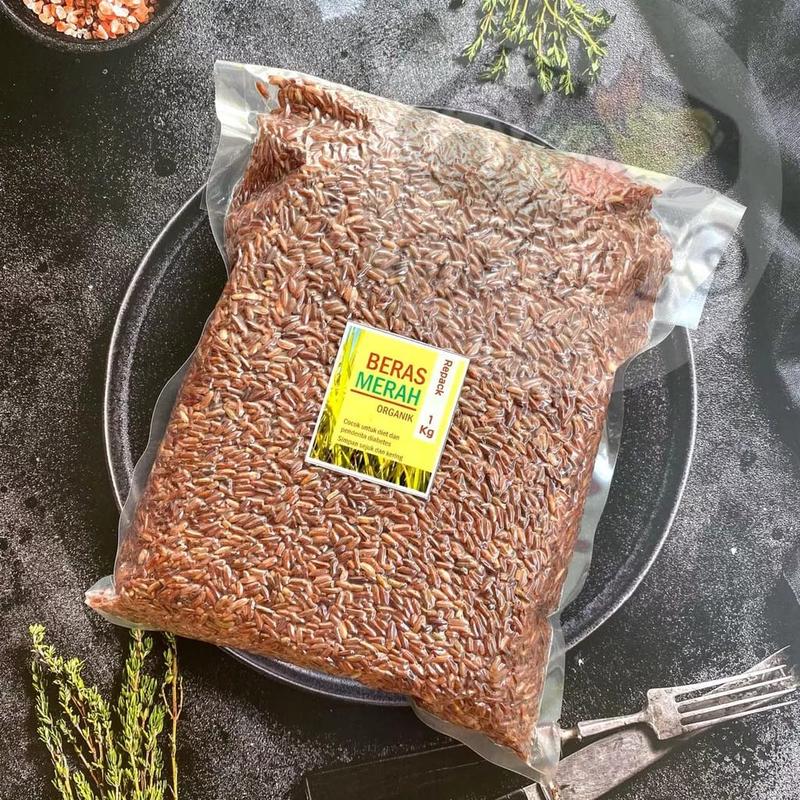 Beras merah 1 kg murah Bebas gula Rendah gula Rendah lemak Organik Nasi merah Food Putih Rice Diet Goreng 3