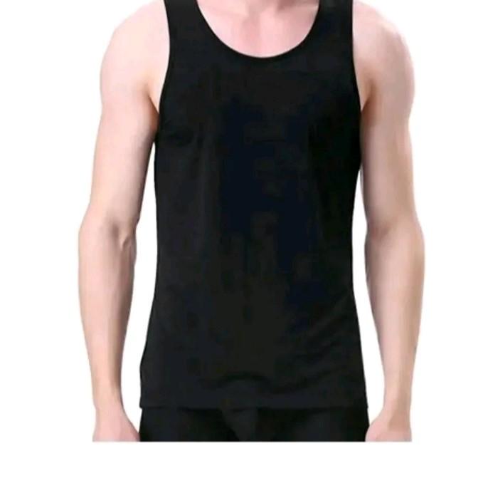 PAKET HEMAT 3 PCS Kaos singlet dalaman pria polos Slim-fitting Katun Santai Oblong Hitam Dewasa Cowok Distro Atasan Keren 1