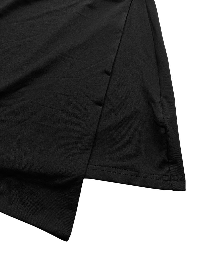 Product Introduction of Women's Solid Wrap Asymmetrical Hem Skirt, Casual High Waist Short Skirt for Daily Wear, Ladies Bottoms for All Seasons, Clothing 13