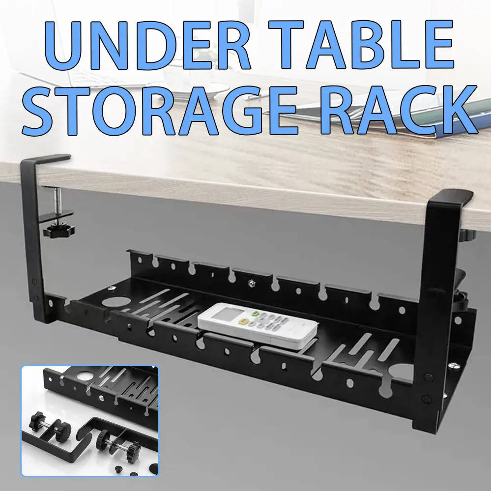 Under Table Scalable Storage Rack Cable Management Tray Desk Socket ...