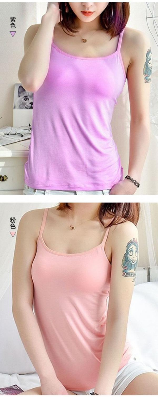 Product Introduction of Camisole Women's Underwear Padded Vest plus Size Base White One-Piece Cup Pure Desire Style Beautiful Back Slim Outer Wear 19