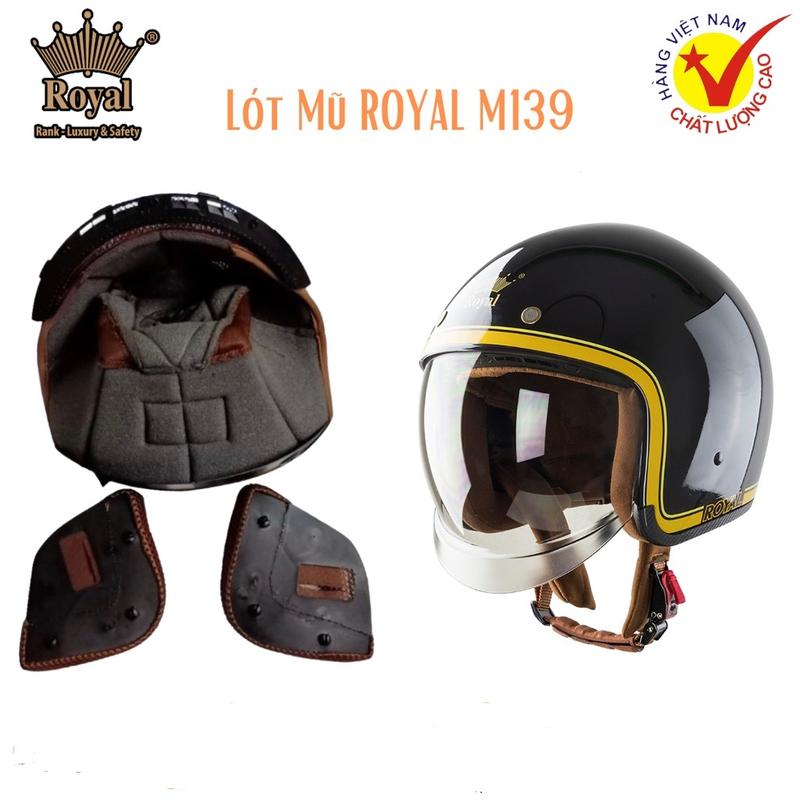 Bộ lót thay thế và kính thay cho nón Royal m139 kính âm 9 ( nút âm ) Helmet Nón Bảo Hiểm