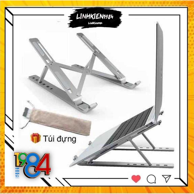 Giá đỡ laptop, macbook, ipad bằng nhôm có thể điều chỉnh được độ cao, đế tản nhiệt laptop, đế kê laptop nhôm
