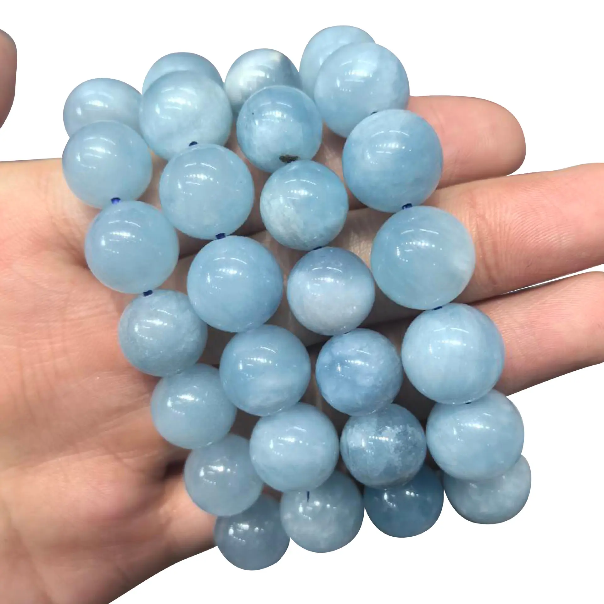Natural Crystal Brazilian Sea Blue Treasure Bracelet Single Circle Simple Fashion Jewelry Sea Blue Treasure Handmade Bead String elestialcrystals crystal  bracelet