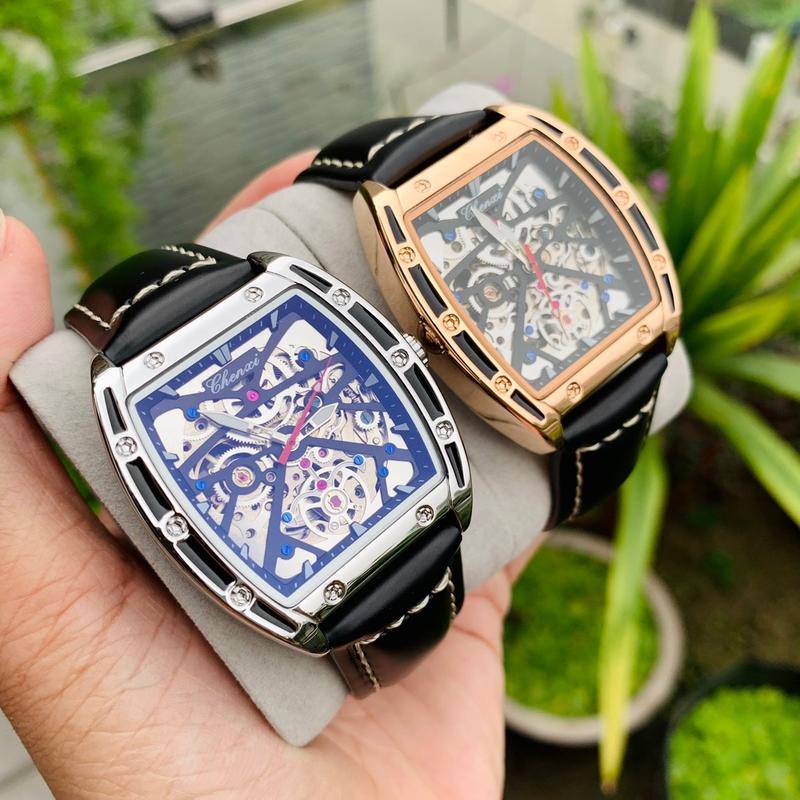 Đồng hồ Nam CHENXI CX-8885 PB Cơ Lộ Máy Đính đá rubi
