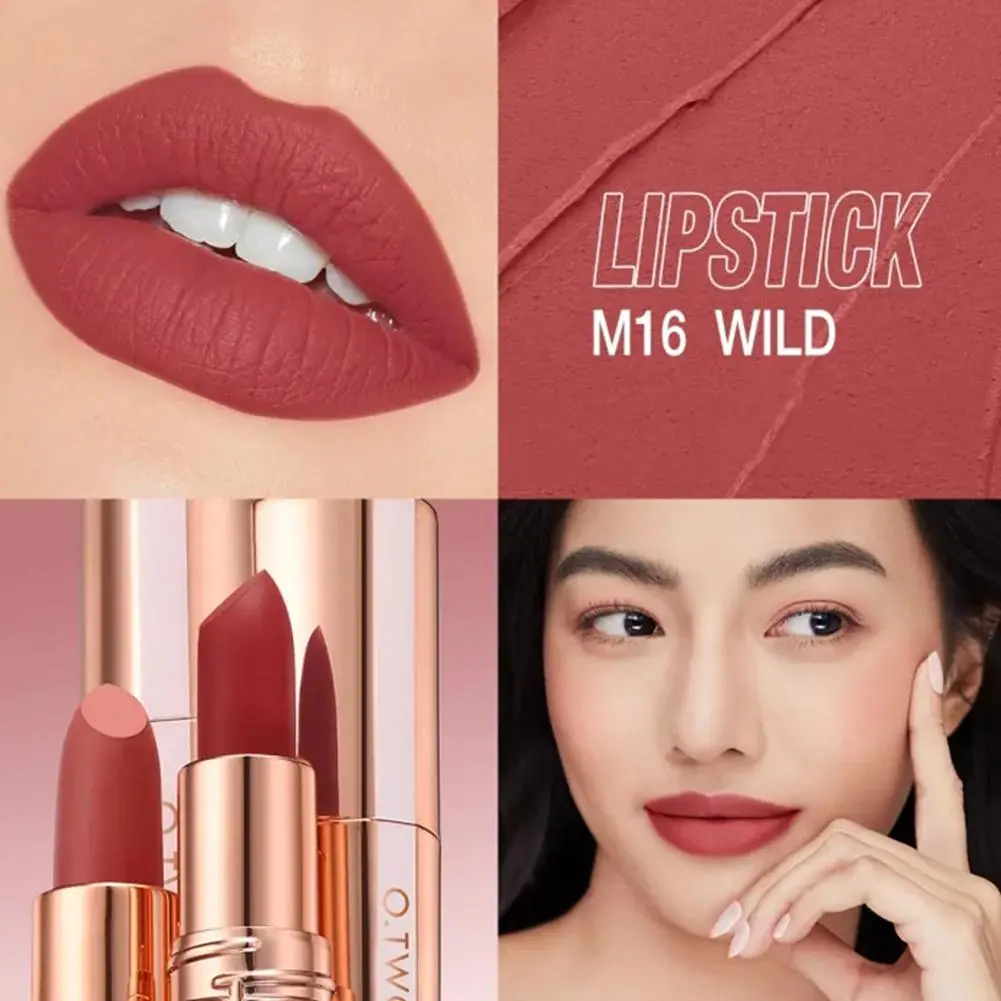 O.TWO.O Lipstik Nude Lembut Lipstik Lip Balm Tahan Lama Tahan Warna 8 Air I2U2