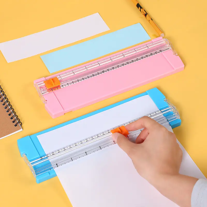 Portable A4 Paper Cutter Convenient and Mini Scrapbook Craft Trimmer for Students, School, and Office Stationery Supplies! Foldable, Replaceable Spare Blade, A3 A4 Photograph Photoprint Card Cutter included